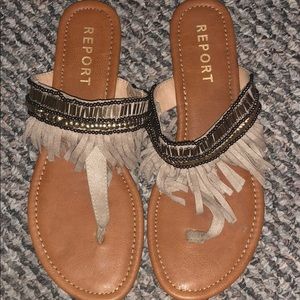 Report Fringe Sandals